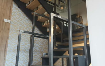 Escalier en acier limons latéraux double quart tournant – Tarbes (65)