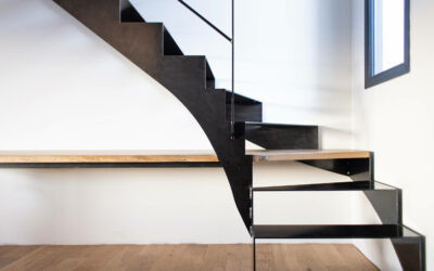 Escalier à crémaillère acier et bureau bois – Tarbes (65)