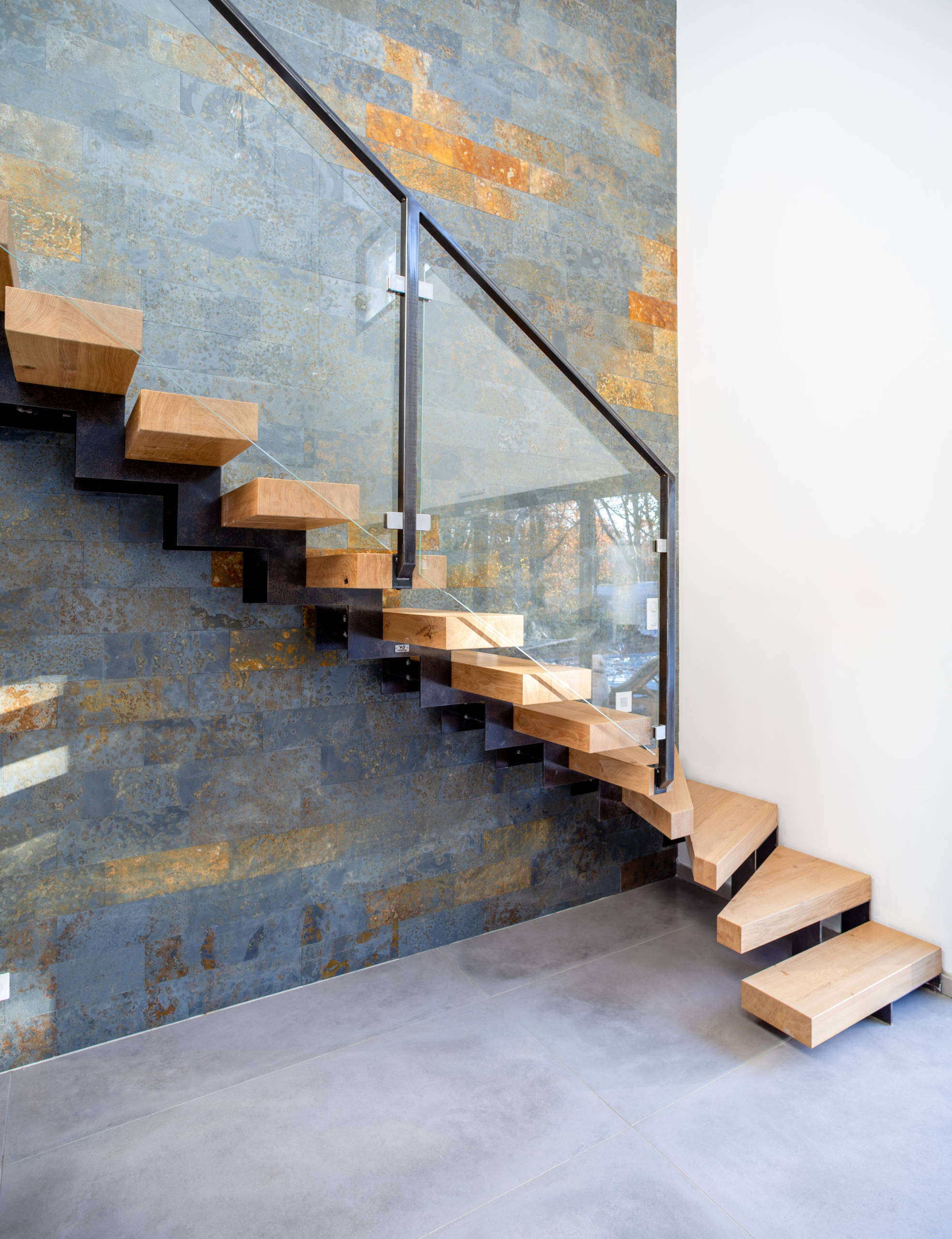 Escalier marche en bois massive