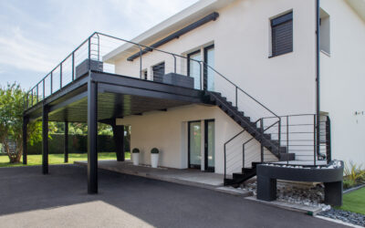 Escalier extérieur en accordéon thermolaqué – Tarbes (65)