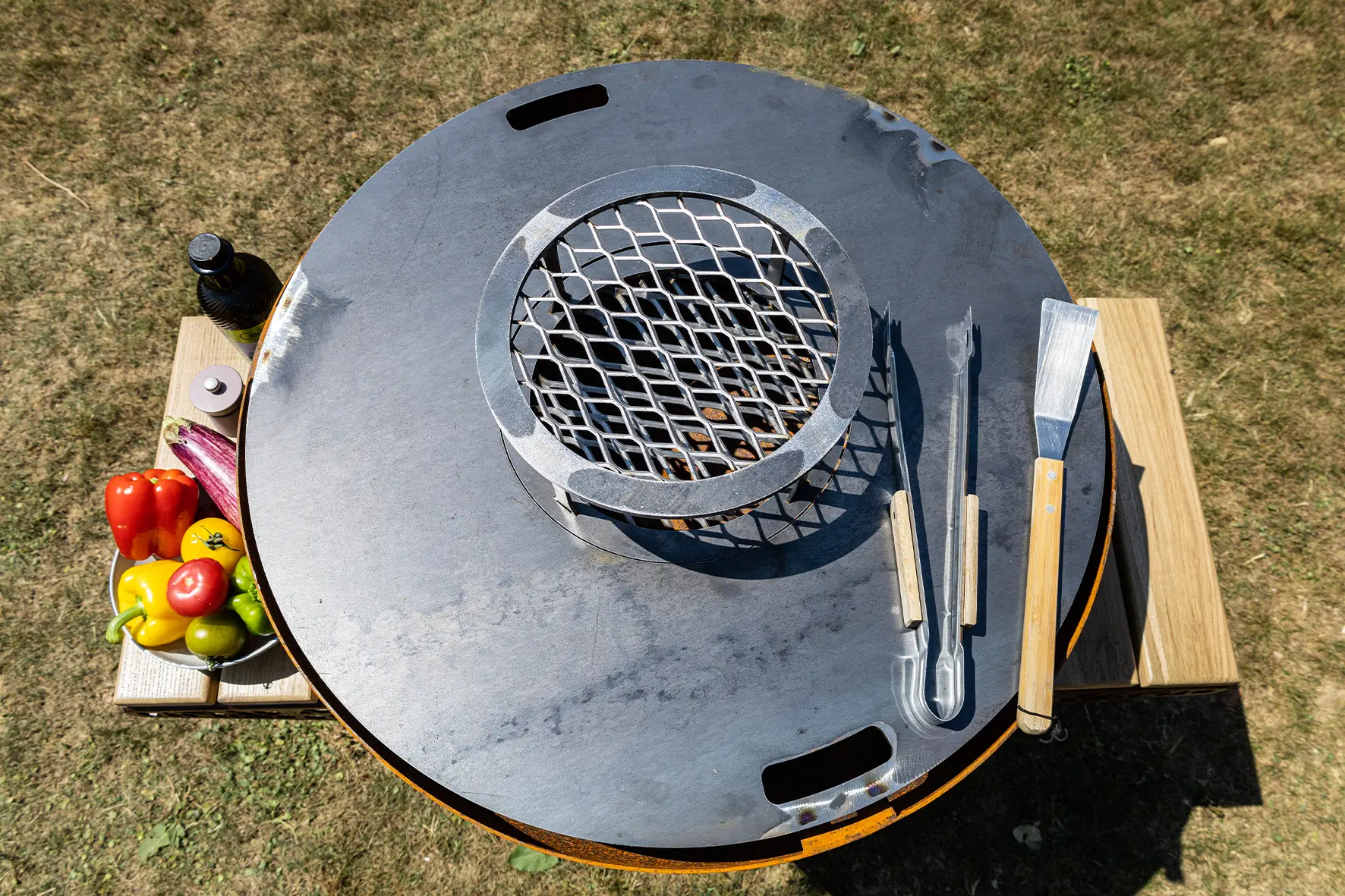 brasero circulaire corten welding design