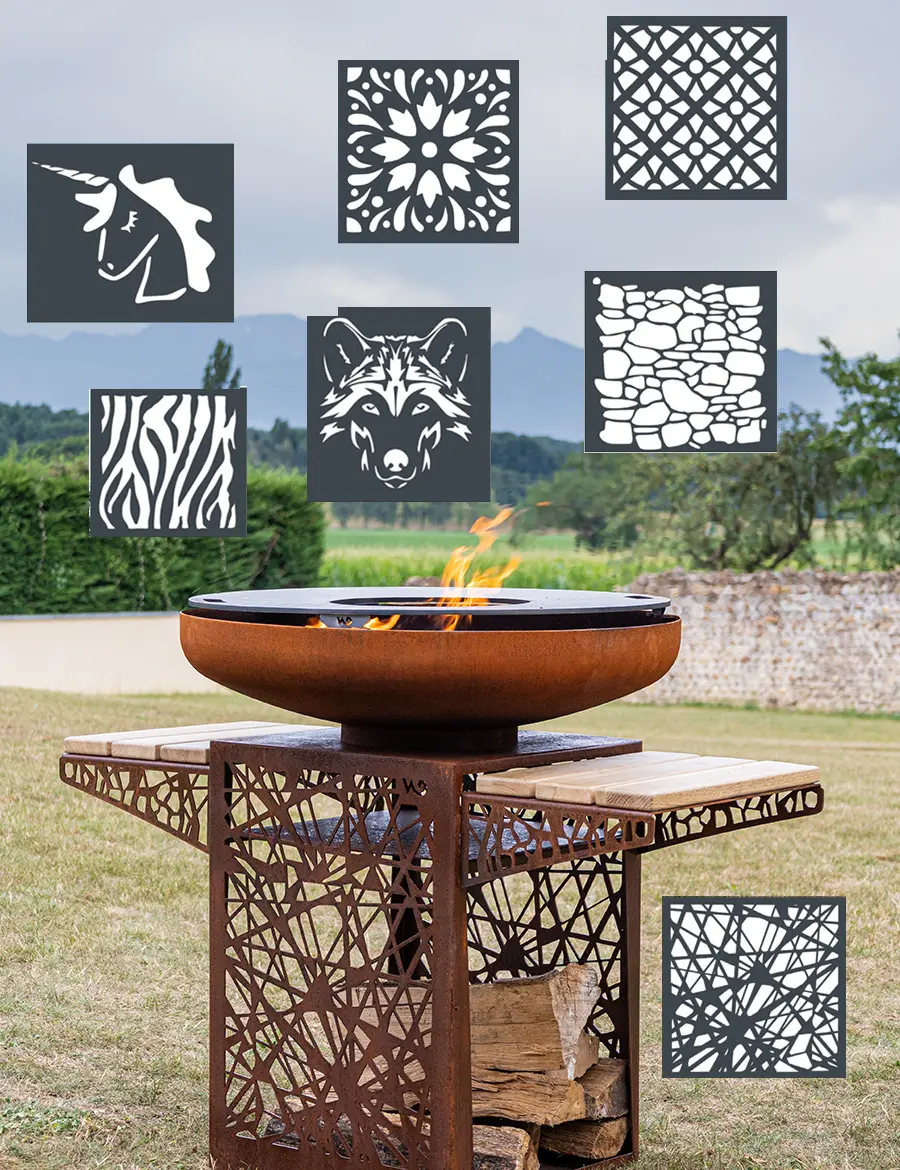 brasero personnalisable en corten brasero personnalisable en corten