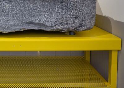 Meuble vasque acier jaune côté droit