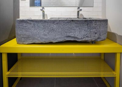 Meuble vasque acier jaune entier