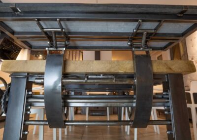 Table chêne et granit - mécanisme détails