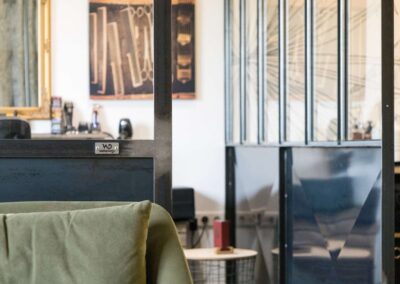 Verrière acier sur mesure - côté salon détail wd