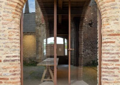 Porte acier finition rouillé - vue extérieure