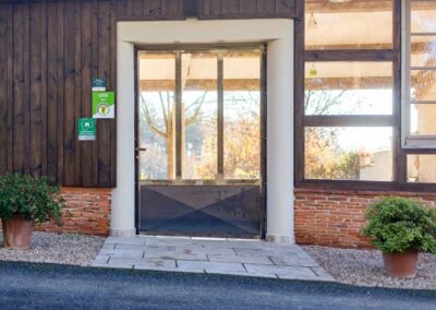 Porte verrière en pente