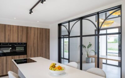 Verrière art déco en acier thermolaqué noir