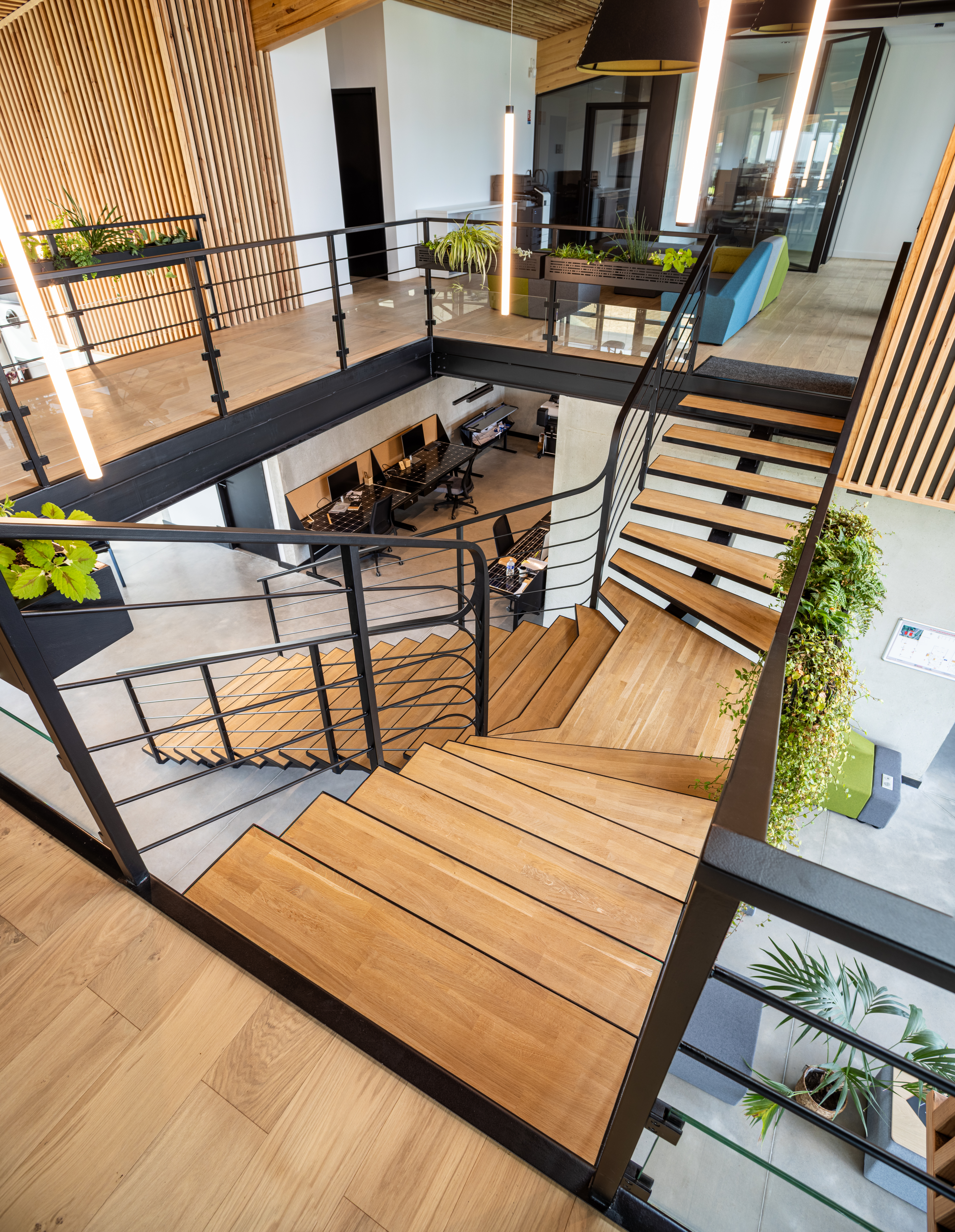 double escalier en métal