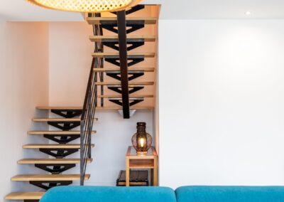 escalier 2-4 tournant acier