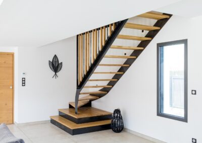 escalier acier et bois massif