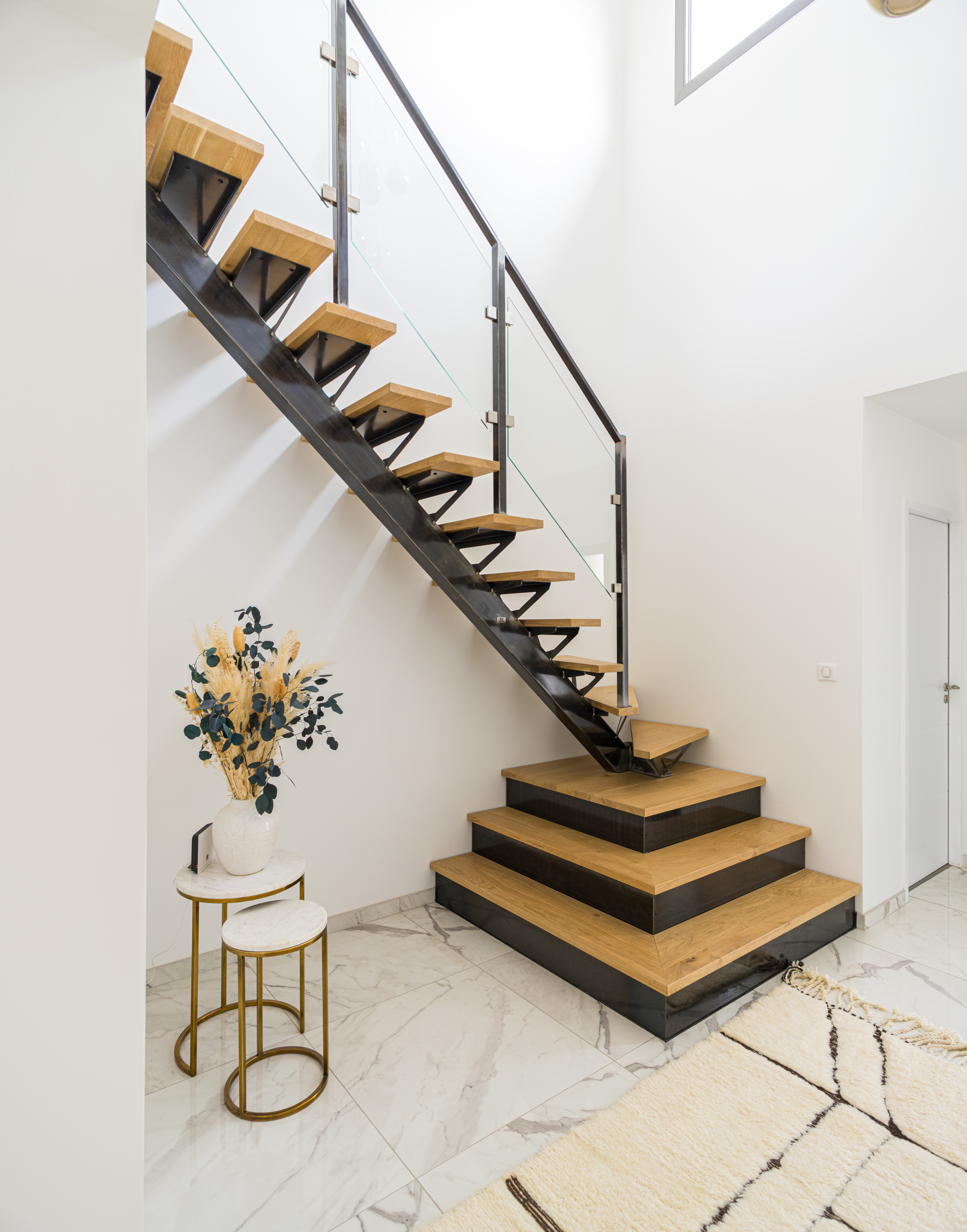 escalier limon quart tournant